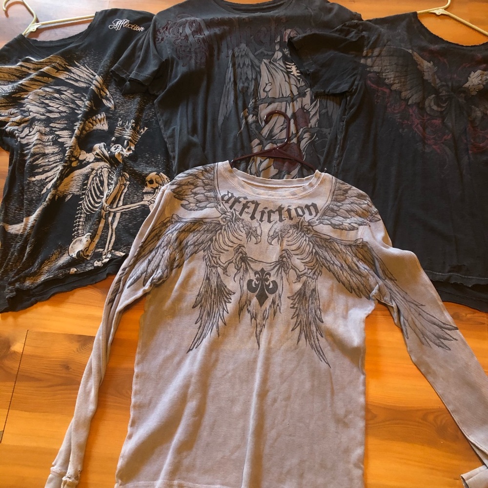 Lot of Men’s  Affliction shirts. Final price drop!